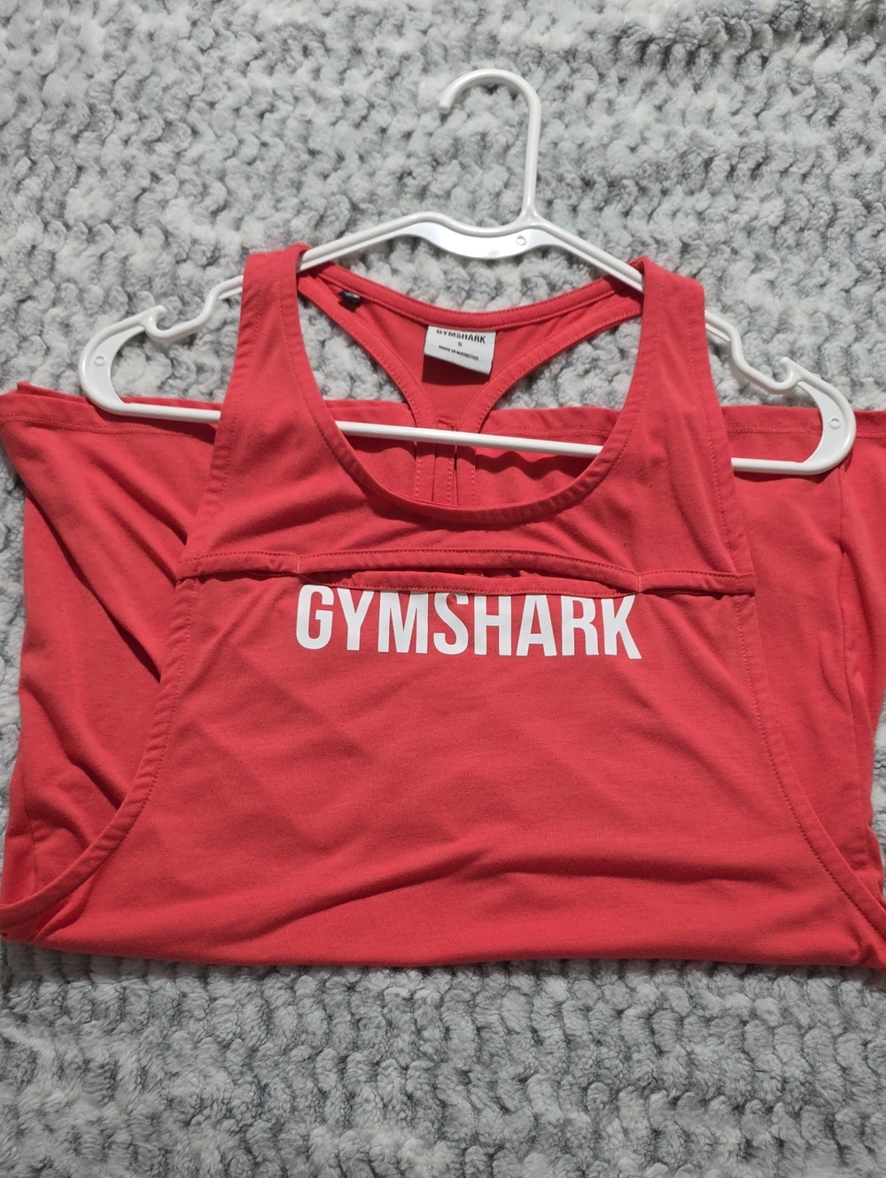 Gymshark Coral Pink Racerback Tank Top with Bold Logo